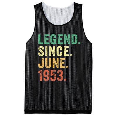 70 Years Old Gifts 70th Birthday Legend Since June 1953 Mesh Reversible Basketball Jersey Tank