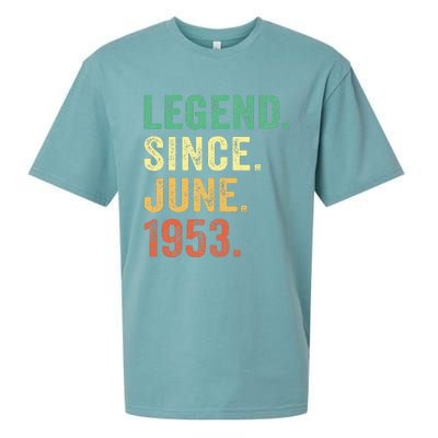 70 Years Old Gifts 70th Birthday Legend Since June 1953 Sueded Cloud Jersey T-Shirt