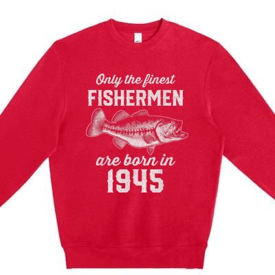 78 Year Old Fisherman: Fishing 1945 78th Birthday Present Premium Crewneck Sweatshirt