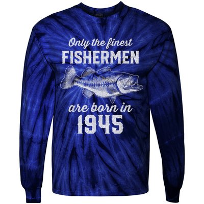 78 Year Old Fisherman: Fishing 1945 78th Birthday Present Tie-Dye Long Sleeve Shirt