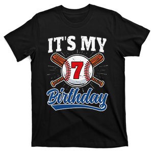 7 Years Old Baseball Player 7th Birthday Party T-Shirt