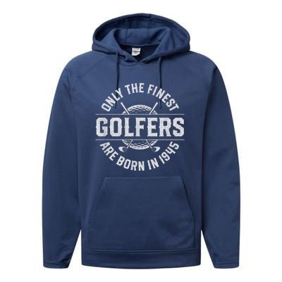 78 Year Old Golfer: Golfing Golf 1945 78th Birthday Present Performance Fleece Hoodie