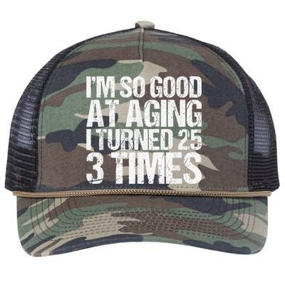 75 Years Old 1945 B Day Gift Funny 75th Birthday Present Retro Rope Trucker Hat Cap