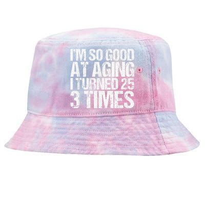 75 Years Old 1945 B Day Gift Funny 75th Birthday Present Tie-Dyed Bucket Hat