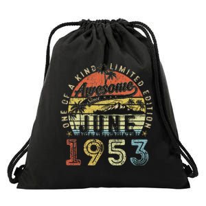 70 Year Old Awesome Since June 1953 70th Birthday Drawstring Bag