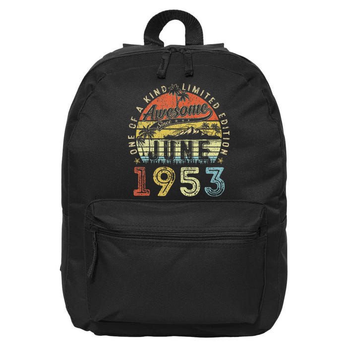 70 Year Old Awesome Since June 1953 70th Birthday 16 in Basic Backpack