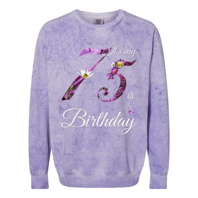 75 Year Old Shirt Floral 1948 It's My 75th Birthday Present Gift Colorblast Crewneck Sweatshirt