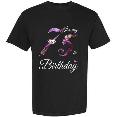 75 Year Old Shirt Floral 1948 It's My 75th Birthday Present Gift Garment-Dyed Heavyweight T-Shirt