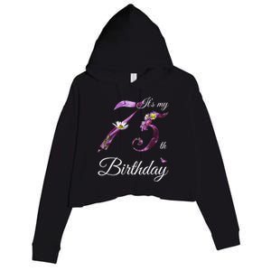 75 Year Old Shirt Floral 1948 It's My 75th Birthday Present Gift Crop Fleece Hoodie