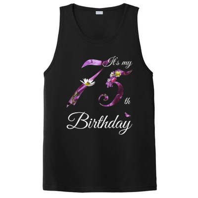 75 Year Old Shirt Floral 1948 It's My 75th Birthday Present Gift PosiCharge Competitor Tank