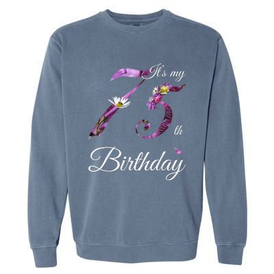 75 Year Old Shirt Floral 1948 It's My 75th Birthday Present Gift Garment-Dyed Sweatshirt