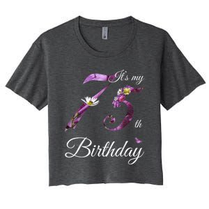 75 Year Old Shirt Floral 1948 It's My 75th Birthday Present Gift Women's Crop Top Tee