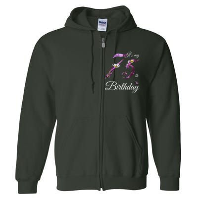 75 Year Old Shirt Floral 1948 It's My 75th Birthday Present Gift Full Zip Hoodie