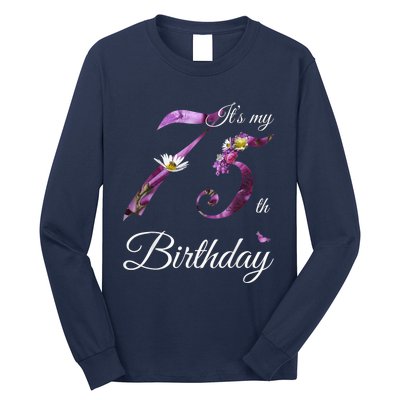 75 Year Old Shirt Floral 1948 It's My 75th Birthday Present Gift Long Sleeve Shirt