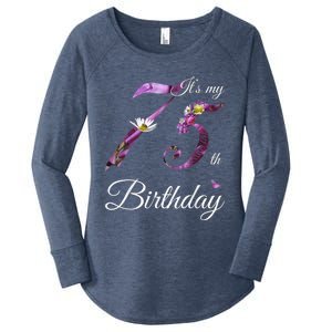 75 Year Old Shirt Floral 1948 It's My 75th Birthday Present Gift Women's Perfect Tri Tunic Long Sleeve Shirt