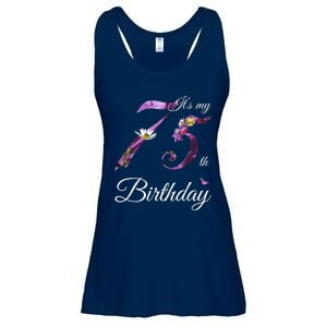 75 Year Old Shirt Floral 1948 It's My 75th Birthday Present Gift Ladies Essential Flowy Tank