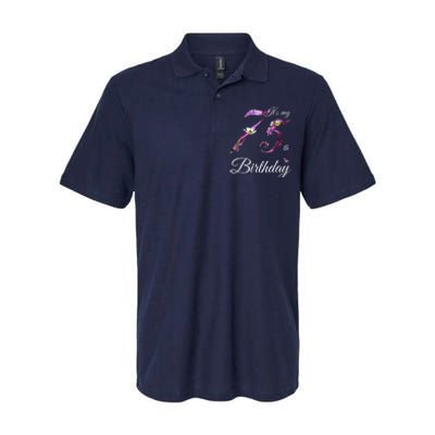 75 Year Old Shirt Floral 1948 It's My 75th Birthday Present Gift Softstyle Adult Sport Polo