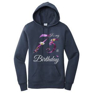 75 Year Old Shirt Floral 1948 It's My 75th Birthday Present Gift Women's Pullover Hoodie