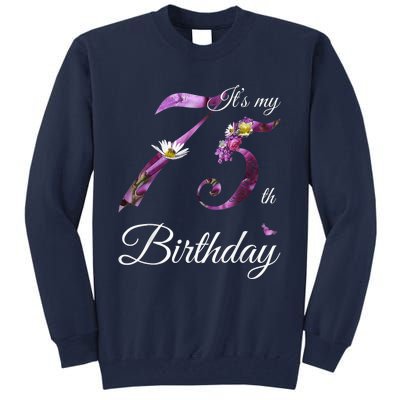 75 Year Old Shirt Floral 1948 It's My 75th Birthday Present Gift Tall Sweatshirt