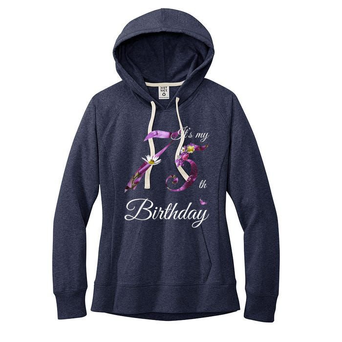 75 Year Old Shirt Floral 1948 It's My 75th Birthday Present Gift Women's Fleece Hoodie