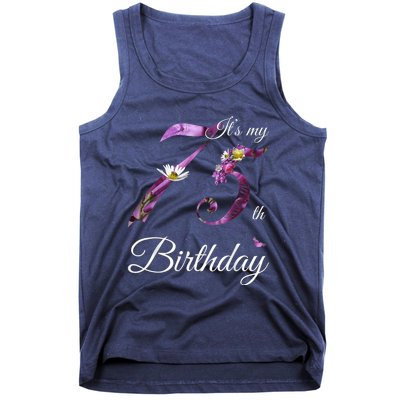 75 Year Old Shirt Floral 1948 It's My 75th Birthday Present Gift Tank Top