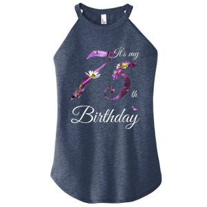 75 Year Old Shirt Floral 1948 It's My 75th Birthday Present Gift Women's Perfect Tri Rocker Tank