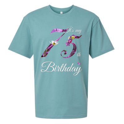 75 Year Old Shirt Floral 1948 It's My 75th Birthday Present Gift Sueded Cloud Jersey T-Shirt