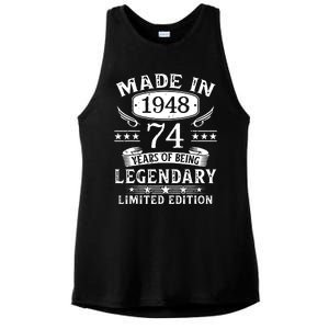 74 Years Old Made In 1948 Shirt 74th Birthday Gift Ladies PosiCharge Tri-Blend Wicking Tank