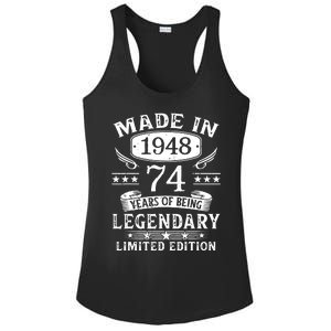 74 Years Old Made In 1948 Shirt 74th Birthday Gift Ladies PosiCharge Competitor Racerback Tank