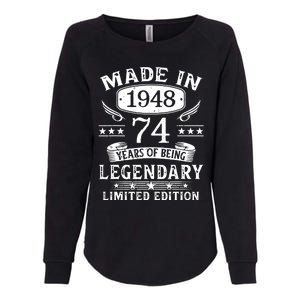 74 Years Old Made In 1948 Shirt 74th Birthday Gift Womens California Wash Sweatshirt