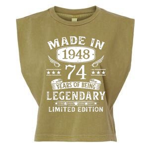 74 Years Old Made In 1948 Shirt 74th Birthday Gift Garment-Dyed Women's Muscle Tee