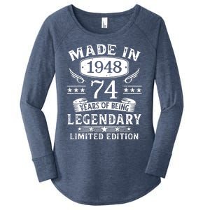 74 Years Old Made In 1948 Shirt 74th Birthday Gift Women's Perfect Tri Tunic Long Sleeve Shirt