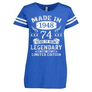 74 Years Old Made In 1948 Shirt 74th Birthday Gift Enza Ladies Jersey Football T-Shirt