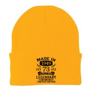 73 Years Old Made In 1949 Shirt 73rd Birthday Gift Knit Cap Winter Beanie