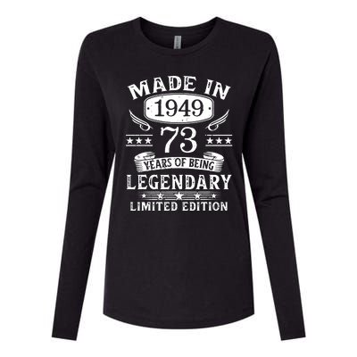 73 Years Old Made In 1949 Shirt 73rd Birthday Gift Womens Cotton Relaxed Long Sleeve T-Shirt