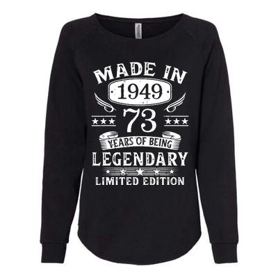 73 Years Old Made In 1949 Shirt 73rd Birthday Gift Womens California Wash Sweatshirt