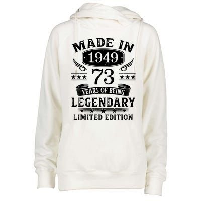 73 Years Old Made In 1949 Shirt 73rd Birthday Gift Womens Funnel Neck Pullover Hood