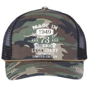 73 Years Old Made In 1949 Shirt 73rd Birthday Gift Retro Rope Trucker Hat Cap