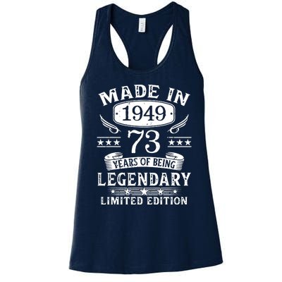 73 Years Old Made In 1949 Shirt 73rd Birthday Gift Women's Racerback Tank