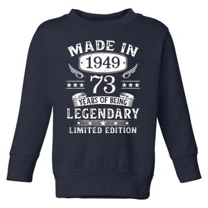 73 Years Old Made In 1949 Shirt 73rd Birthday Gift Toddler Sweatshirt