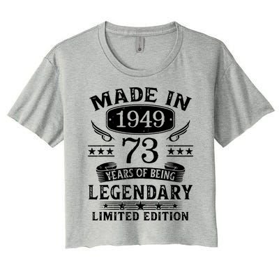 73 Years Old Made In 1949 Shirt 73rd Birthday Gift Women's Crop Top Tee