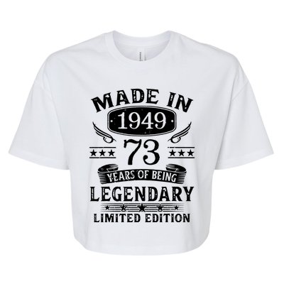 73 Years Old Made In 1949 Shirt 73rd Birthday Gift Bella+Canvas Jersey Crop Tee