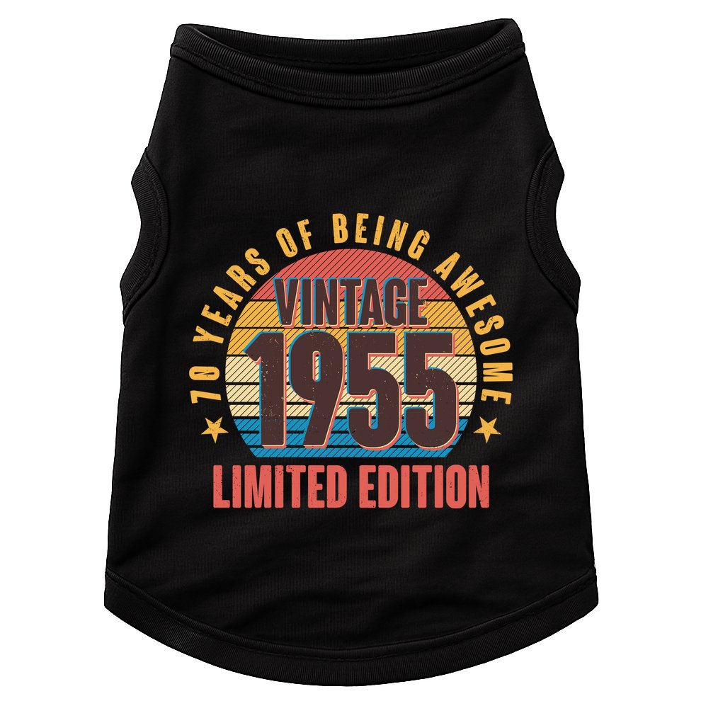 70 Years Of Being Awesome 1955 Limited Edition Vintage Retro Doggie Tank