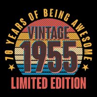 70 Years Of Being Awesome 1955 Limited Edition Vintage Retro Flatbill Hat
