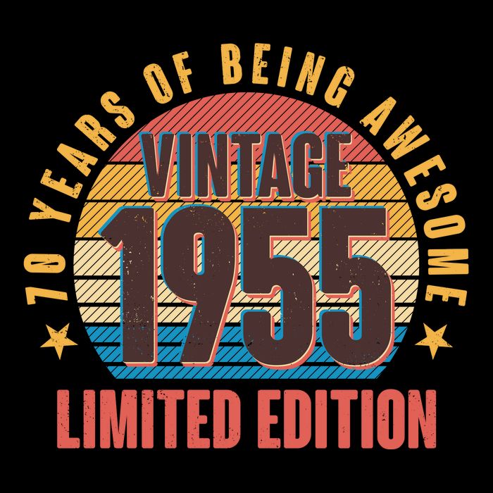 70 Years Of Being Awesome 1955 Limited Edition Vintage Retro Premium T-Shirt