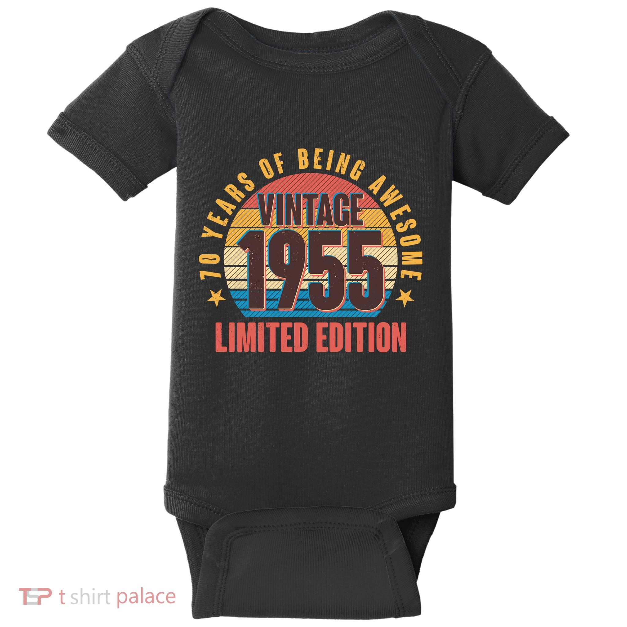 70 Years Of Being Awesome 1955 Limited Edition Vintage Retro Baby Bodysuit