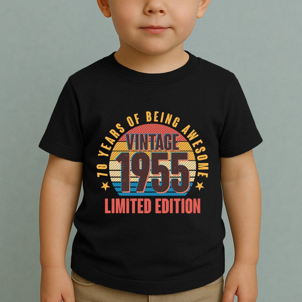 70 Years Of Being Awesome 1955 Limited Edition Vintage Retro Toddler T-Shirt