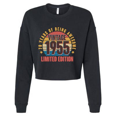 70 Years Of Being Awesome 1955 Limited Edition Vintage Retro Cropped Pullover Crew