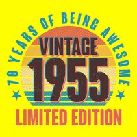 70 Years Of Being Awesome 1955 Limited Edition Vintage Retro Kids T-Shirt