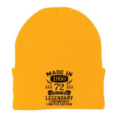 72 Years Old Made In 1950 Shirt 72nd Birthday Gift Knit Cap Winter Beanie